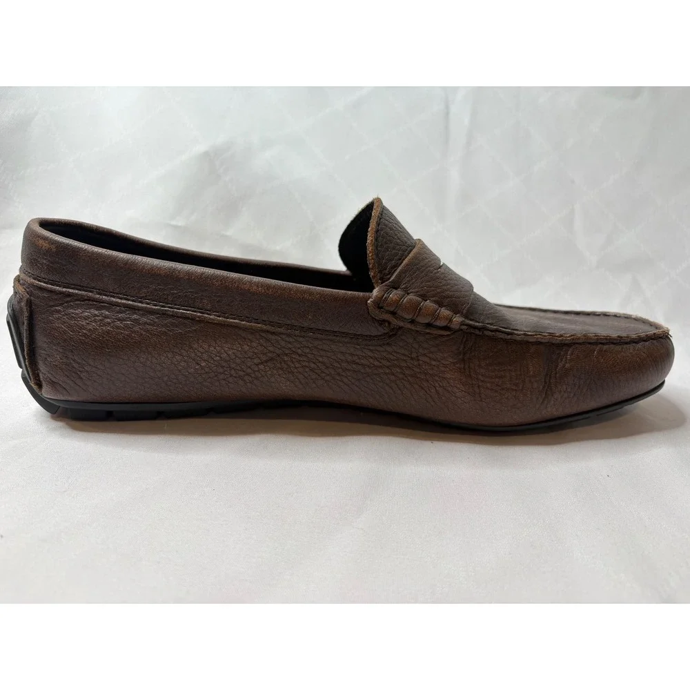 TO BOOT NEW YORK Mens Brown Leather Penny Loafer 10.5 Italian Old Money Preppy